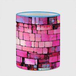 Кружка 3D Pink bricks, цвет: 3D-небесно-голубой кант — фото 2