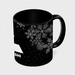 Кружка 3D Снежный Mitsubishi, цвет: 3D-белый + черный
