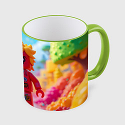 Кружка 3D Роблокс с желтыми волосами, цвет: 3D-светло-зеленый кант