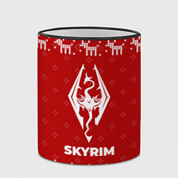 Кружка 3D Новогодний Skyrim с оленями, цвет: 3D-черный кант — фото 2