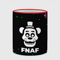 Кружка 3D FNAF конфети, цвет: 3D-красный кант — фото 2