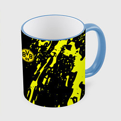 Кружка 3D Borussia краски текстура, цвет: 3D-небесно-голубой кант