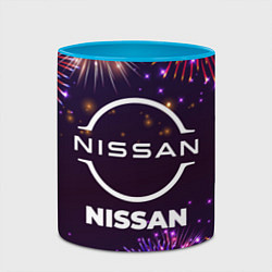 Кружка 3D Праздничный Nissan, цвет: 3D-белый + небесно-голубой — фото 2