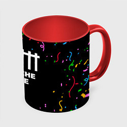 Кружка 3D Depeche Mode конфети, цвет: 3D-белый + красный