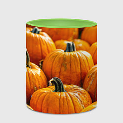 Кружка 3D Много тыкв, цвет: 3D-белый + светло-зеленый — фото 2