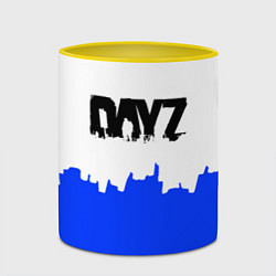 Кружка 3D Dayz сине белая геомтерия, цвет: 3D-белый + желтый — фото 2