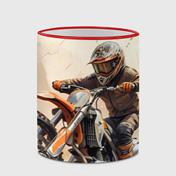Кружка 3D Эндуро Гонщик, цвет: 3D-красный кант — фото 2
