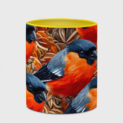 Кружка 3D Снегири, цвет: 3D-белый + желтый — фото 2