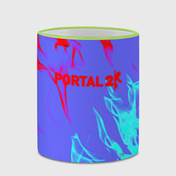 Кружка 3D Portal 2 neon flame steel, цвет: 3D-светло-зеленый кант — фото 2