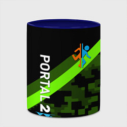 Кружка 3D Portal camo steel geometry, цвет: 3D-белый + синий — фото 2