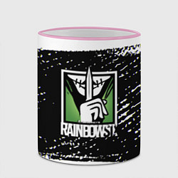 Кружка 3D Rainbow six краски штрихи, цвет: 3D-розовый кант — фото 2