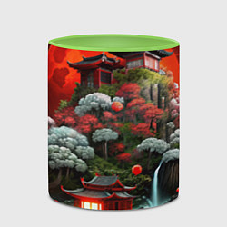 Кружка 3D Японская гора природа, цвет: 3D-белый + светло-зеленый — фото 2