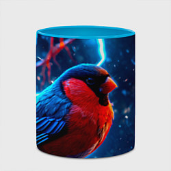 Кружка 3D Снигирь и молнии, цвет: 3D-белый + небесно-голубой — фото 2