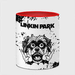 Кружка 3D Linkin Park - рок пес, цвет: 3D-белый + красный — фото 2