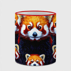 Кружка 3D Семья красных панд, цвет: 3D-красный кант — фото 2