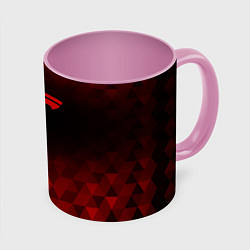 Кружка 3D Tesla red poly, цвет: 3D-белый + розовый