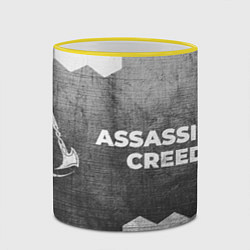 Кружка 3D Assassins Creed - grey gradient по-горизонтали, цвет: 3D-желтый кант — фото 2