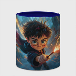Кружка 3D Гарри Поттер в полетеле, цвет: 3D-белый + синий — фото 2