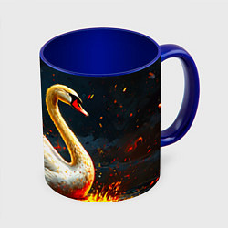 Кружка цветная Лебедь в огне