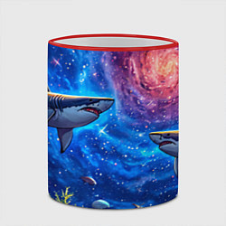 Кружка 3D Космические акулы, цвет: 3D-красный кант — фото 2
