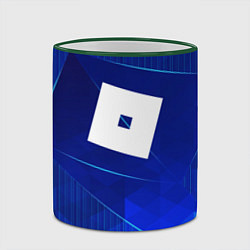 Кружка 3D Roblox blue poly, цвет: 3D-зеленый кант — фото 2