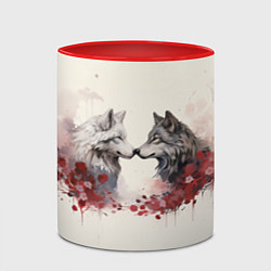 Кружка 3D Wolfs love, цвет: 3D-белый + красный — фото 2