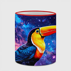 Кружка 3D Тукан в космосе, цвет: 3D-красный кант — фото 2