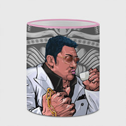 Кружка 3D Ма Дон Сок - якудза с капучино, цвет: 3D-розовый кант — фото 2