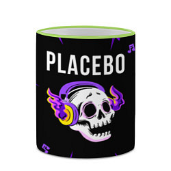 Кружка 3D Placebo неоновый череп, цвет: 3D-светло-зеленый кант — фото 2
