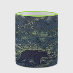Кружка 3D Медведь идёт, цвет: 3D-светло-зеленый кант — фото 2