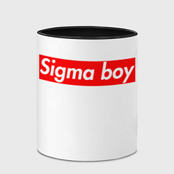 Кружка 3D A real sigma boy merch meme надпись из песни в тик, цвет: 3D-белый + черный — фото 2