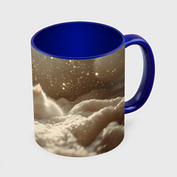 Кружка 3D Белые милые котята, цвет: 3D-белый + синий