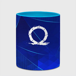 Кружка 3D God of War blue poly, цвет: 3D-белый + небесно-голубой — фото 2