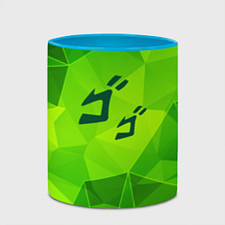 Кружка 3D JoJo Bizarre Adventure green poly, цвет: 3D-белый + небесно-голубой — фото 2