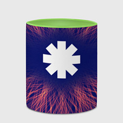 Кружка 3D Red Hot Chili Peppers red energy, цвет: 3D-белый + светло-зеленый — фото 2