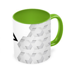 Кружка 3D Thirty Seconds to Mars white poly, цвет: 3D-белый + светло-зеленый