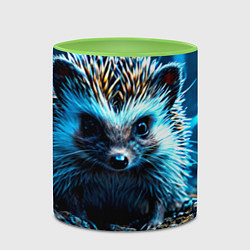 Кружка 3D Ежик в разрядах молний, цвет: 3D-белый + светло-зеленый — фото 2