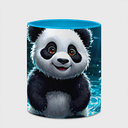 Кружка 3D Панда в колодце, цвет: 3D-белый + небесно-голубой — фото 2