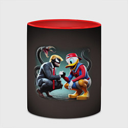 Кружка 3D Venom-Trump and Spider-Duck meme, цвет: 3D-белый + красный — фото 2