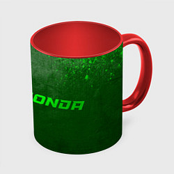 Кружка 3D Honda - green gradient по-горизонтали, цвет: 3D-белый + красный