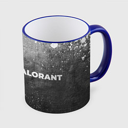 Кружка 3D Valorant - grey gradient по-горизонтали, цвет: 3D-синий кант