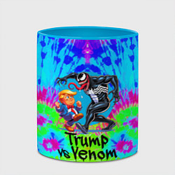 Кружка 3D Дональд Трамп против Венома, цвет: 3D-белый + небесно-голубой — фото 2