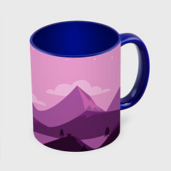 Кружка 3D Горное озеро, цвет: 3D-белый + синий