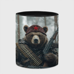Кружка 3D Советский медведь с автоматами, цвет: 3D-белый + черный — фото 2