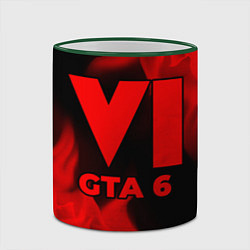 Кружка 3D GTA 6 - red gradient, цвет: 3D-зеленый кант — фото 2