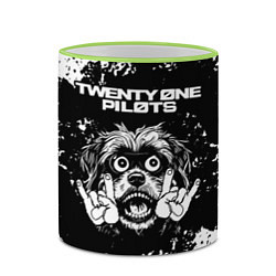 Кружка 3D Twenty One Pilots рок пес, цвет: 3D-светло-зеленый кант — фото 2
