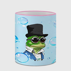 Кружка 3D Pepe в шляпе, цвет: 3D-розовый кант — фото 2