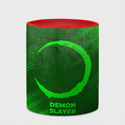 Кружка 3D Demon Slayer - green gradient, цвет: 3D-белый + красный — фото 2