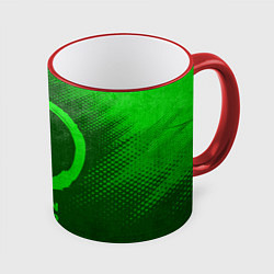 Кружка 3D Demon Slayer - green gradient, цвет: 3D-красный кант