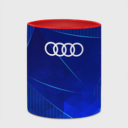 Кружка 3D Audi blue poly, цвет: 3D-белый + красный — фото 2